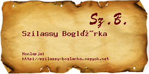 Szilassy Boglárka névjegykártya